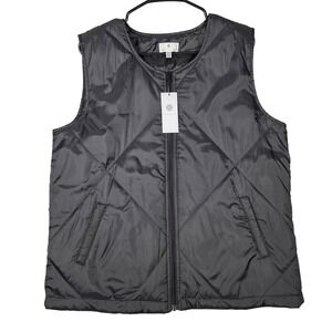 Socialite Mens Quilted Zip Up Vest Black Size S/M New With Tags